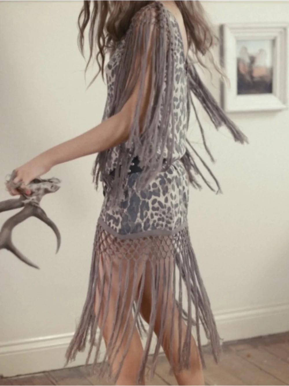 NWT vintage Spell BamBam Fringe Mini Dress - Picture 2 of 6